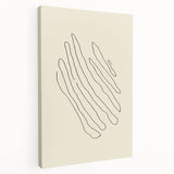 Stretched canvas showcasing an abstract minimalist design in soft pastel colors, presented in a side view to highlight its depth and texture, ideal for modern decor.