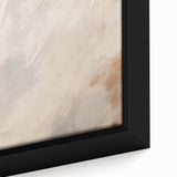 Close-up of a framed abstract minimalist wall art piece showcasing soft earth tones and geometric shapes, ideal for modern home decor and artistic expression.