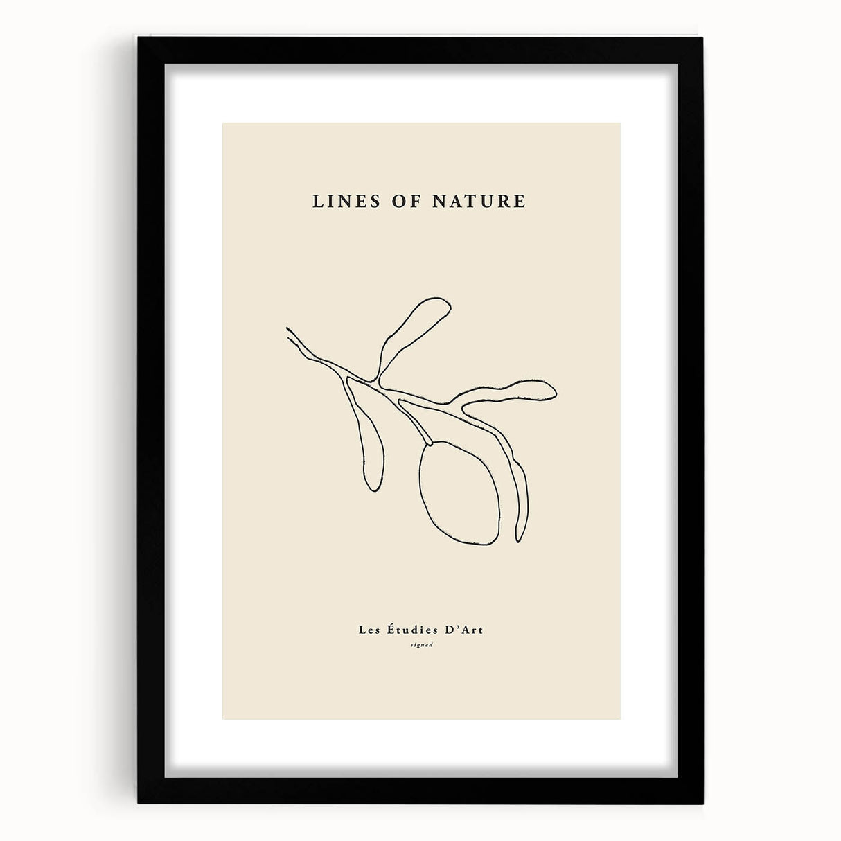 Abstract minimalist wall art collection featuring a framed design with a black mat, showcasing a modern aesthetic ideal for contemporary home decor. The artwork emphasizes sleek lines and neutral tones, perfect for adding sophistication to any living space.