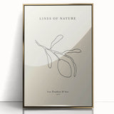 Framed abstract minimalist wall art design featuring gold accents on a sleek acrylic surface, ideal for modern home decor and artistic enhancements.