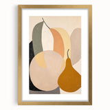 Abstract minimalist wall art design showcasing a gold-framed piece with a mat, emphasizing clean lines and contemporary aesthetics, perfect for modern decor.