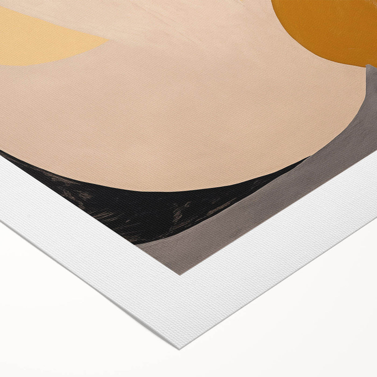 Abstract minimalist wall art design on rolled canvas, showcasing soft pastel colors and geometric shapes, ideal for modern home decor. Packaged securely in a durable cardboard tube for safe delivery.