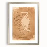 Abstract minimalist wall art collection framed in silver with a mat, showcasing a sleek front view, perfect for modern home decor and interior design aesthetics.