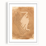 Minimalist abstract wall art collection featuring a sleek white frame and mat, showcasing modern design elements perfect for contemporary decor settings.