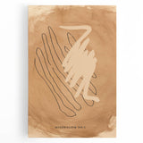 Abstract minimalist wall art collection featuring a stretched canvas design with soft earth tones, creating a calming ambiance for modern decor. Ideal for enhancing living spaces or art galleries.