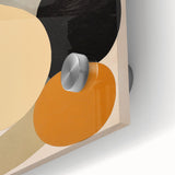 Close-up of a modern abstract minimalist wall art piece featuring soft pastel colors and geometric shapes, designed for contemporary home decor. Perfect for enhancing living spaces with a touch of elegance and artistic flair.