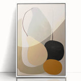 Framed minimalist abstract wall art featuring a sleek white design, perfect for modern decor, displayed against a neutral background to highlight its elegance.