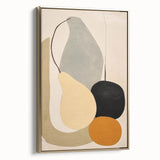 Framed minimalist wall art featuring an abstract design with gold accents, displayed from the side. Perfect for modern home decor or office aesthetics.