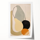 Abstract minimalist wall art print showcasing geometric shapes in soft pastel colors, rolled for easy shipping and display, perfect for modern home decor.