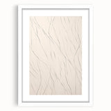 Minimalist abstract wall art design featuring a white frame and mat, showcasing geometric shapes and soft color palette, ideal for modern home decor.