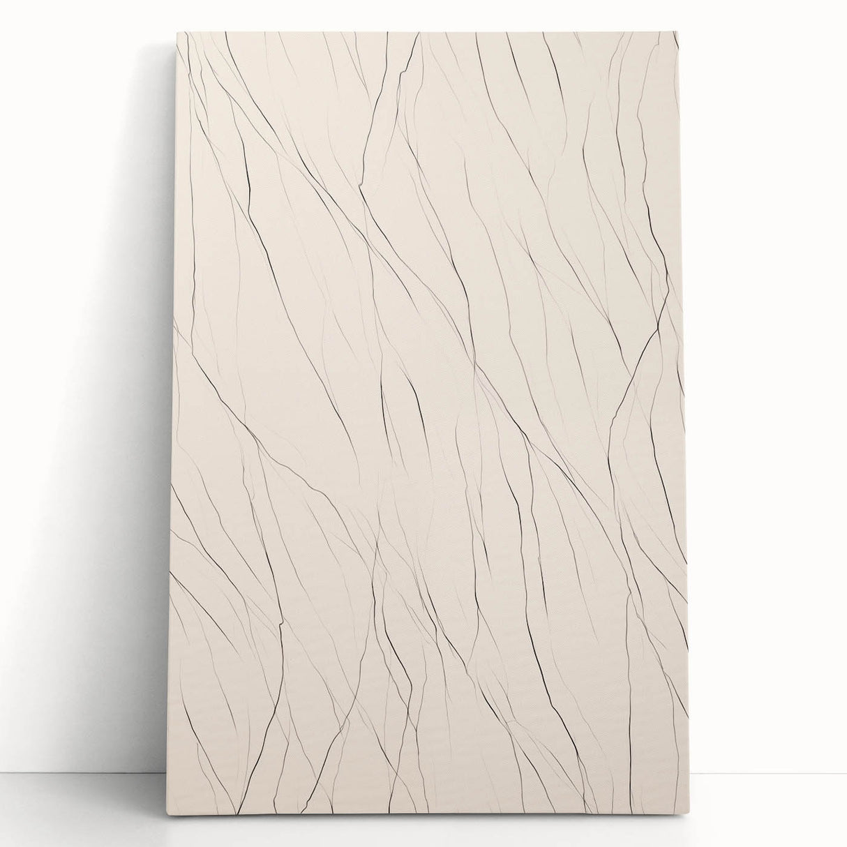 Abstract minimalist wall art collection displayed on a stretched canvas, featuring soft pastel colors and geometric shapes, perfect for modern home decor.