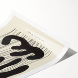 Abstract minimalist design wall art print showcasing soft pastel colors and geometric shapes, rolled and ready for framing, ideal for modern home decor.