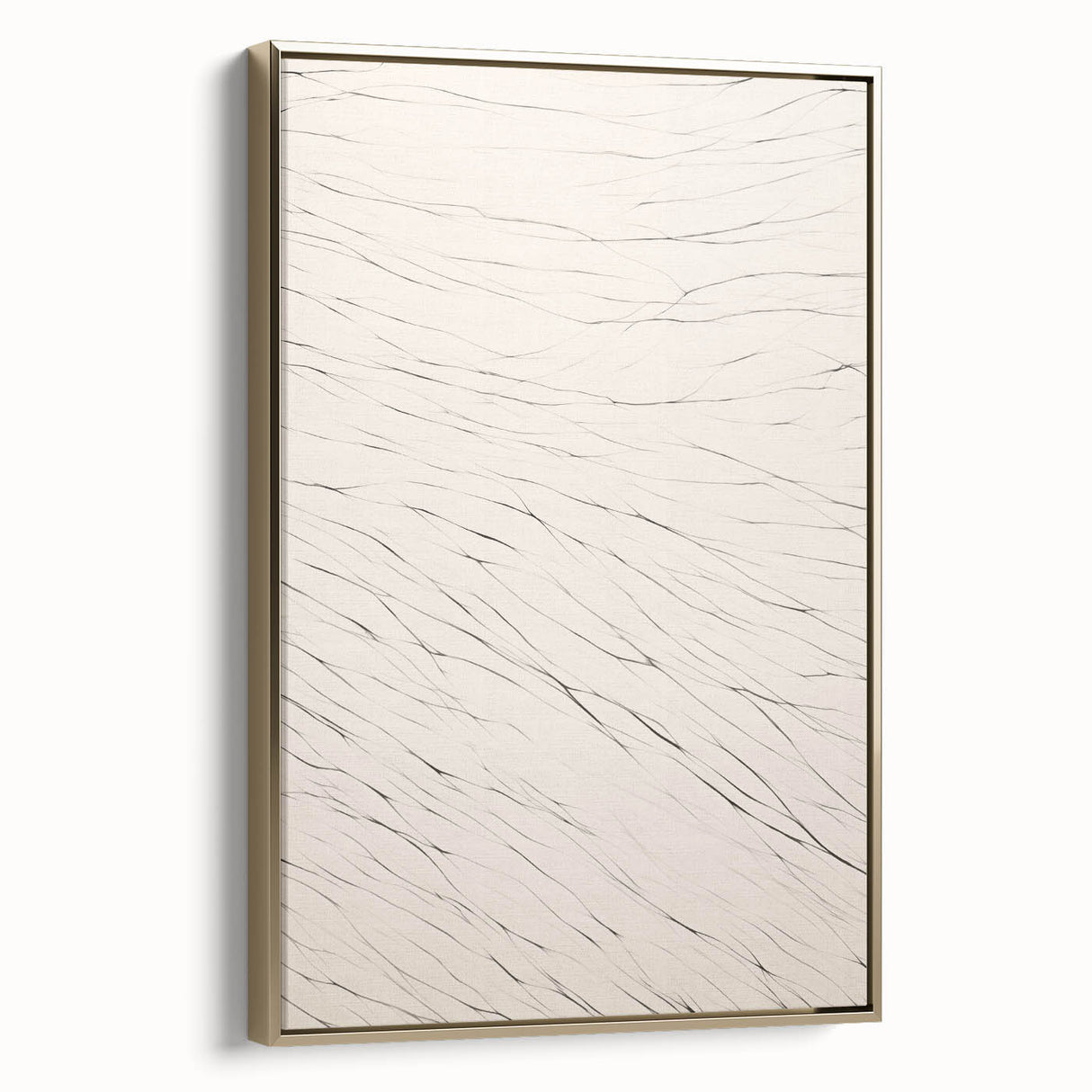 Framed abstract minimalist wall art showcasing a gold design with a side view, perfect for modern home decor and enhancing interior aesthetics.