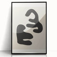 Abstract minimalist wall art collection featuring a framed acrylic design with a sleek black front view, perfect for modern decor.