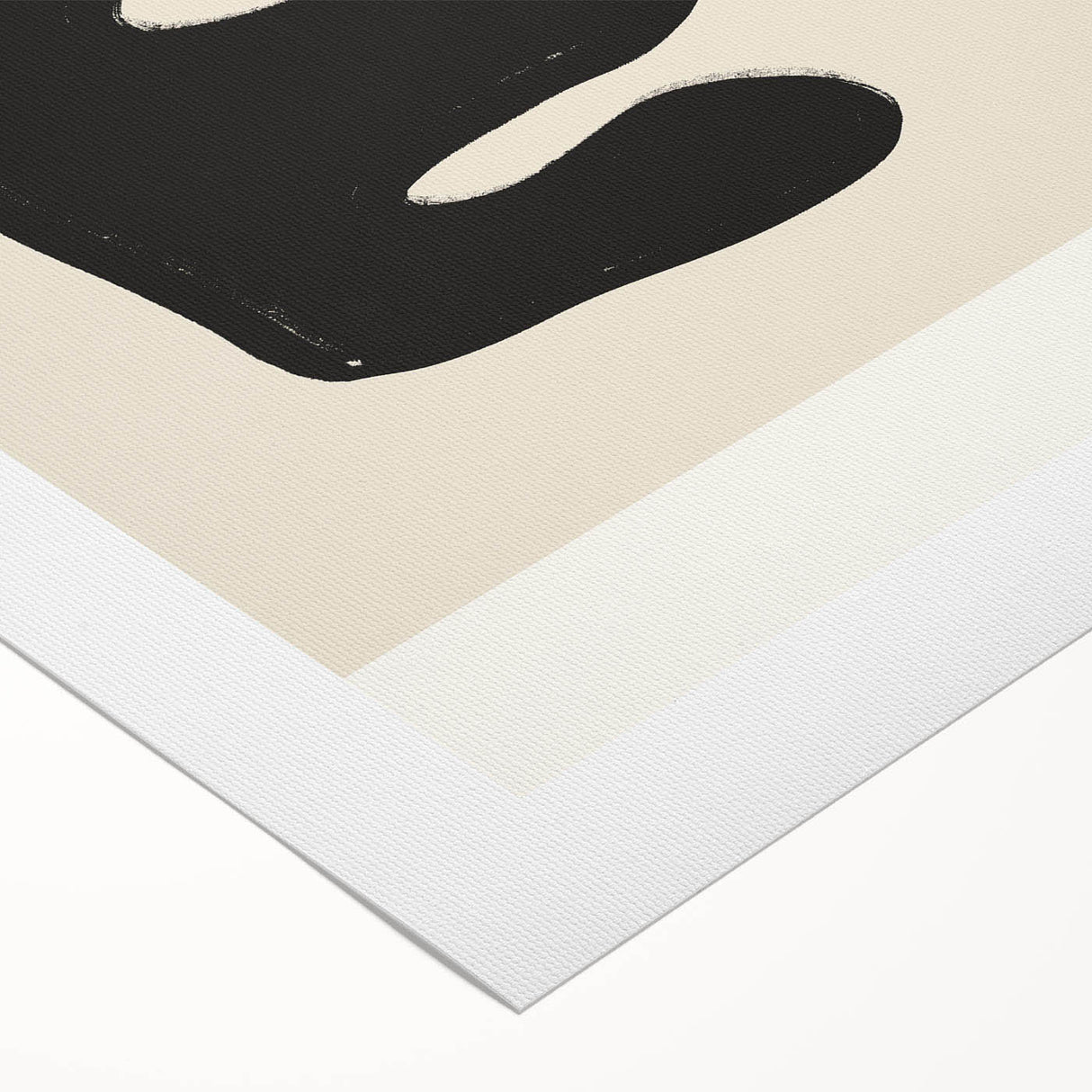 Abstract minimalist wall art design on a rolled canvas, showcasing soft pastel colors with fluid shapes and modern aesthetics, perfect for contemporary decor.