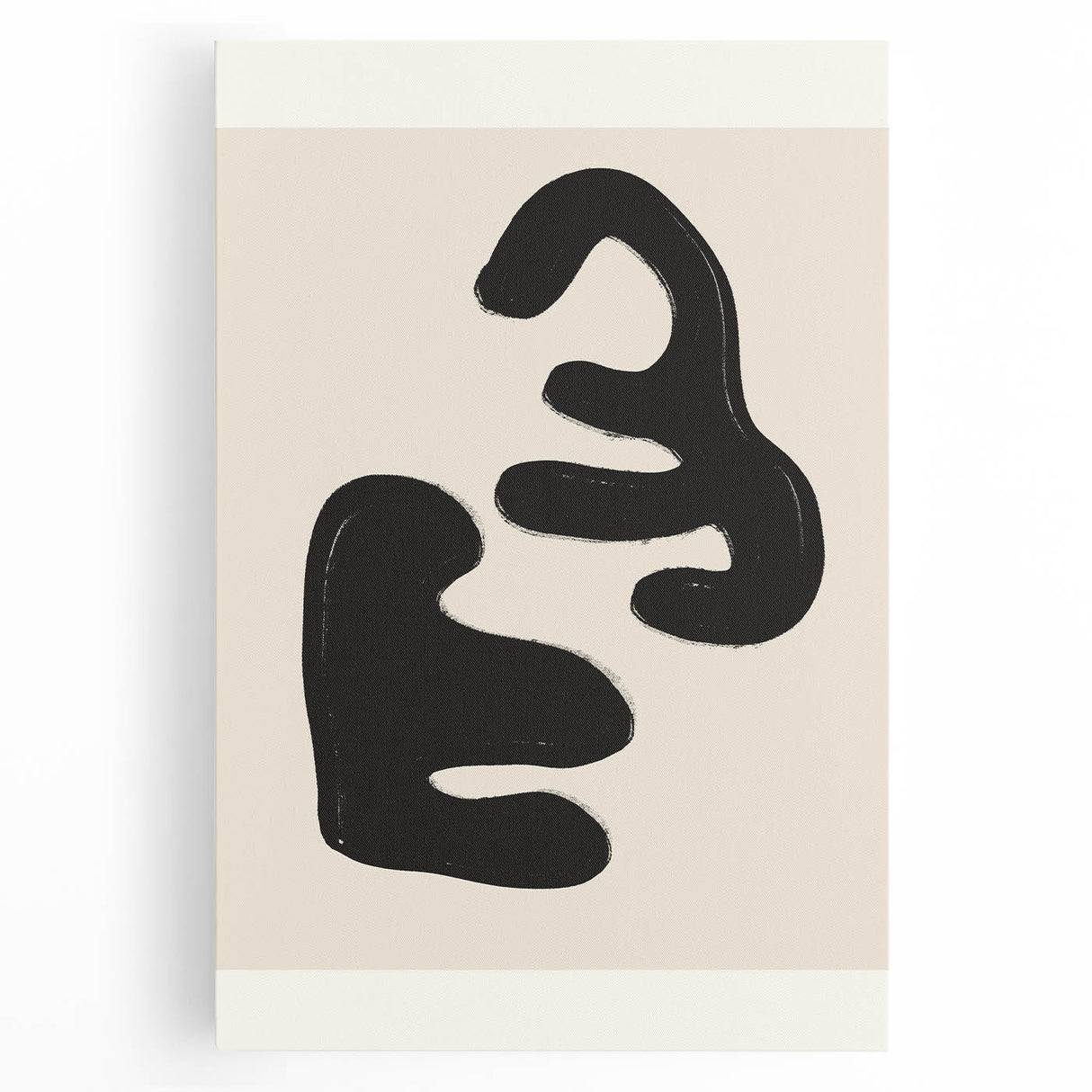 Abstract minimalist wall art collection displayed on stretched canvas, featuring soft pastel colors and geometric shapes, perfect for modern decor.