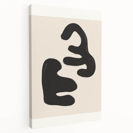 Abstract minimalist wall art collection displayed in a side-view stretched canvas format, showcasing soft pastel colors and geometric shapes, perfect for modern home decor.