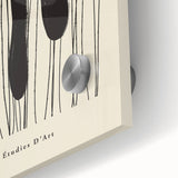 Close-up of an abstract minimalist wall art design featuring soft pastel colors and geometric shapes, ideal for modern home decor and aesthetic enhancement.