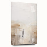 Abstract minimalist wall art collection displayed in a sleek acrylic glass frame, showcasing a modern design in soft neutral tones, enhancing contemporary decor.