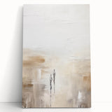 Abstract minimalist wall art featuring soft pastel colors and geometric shapes, elegantly displayed on a white wall, ideal for modern home decor.