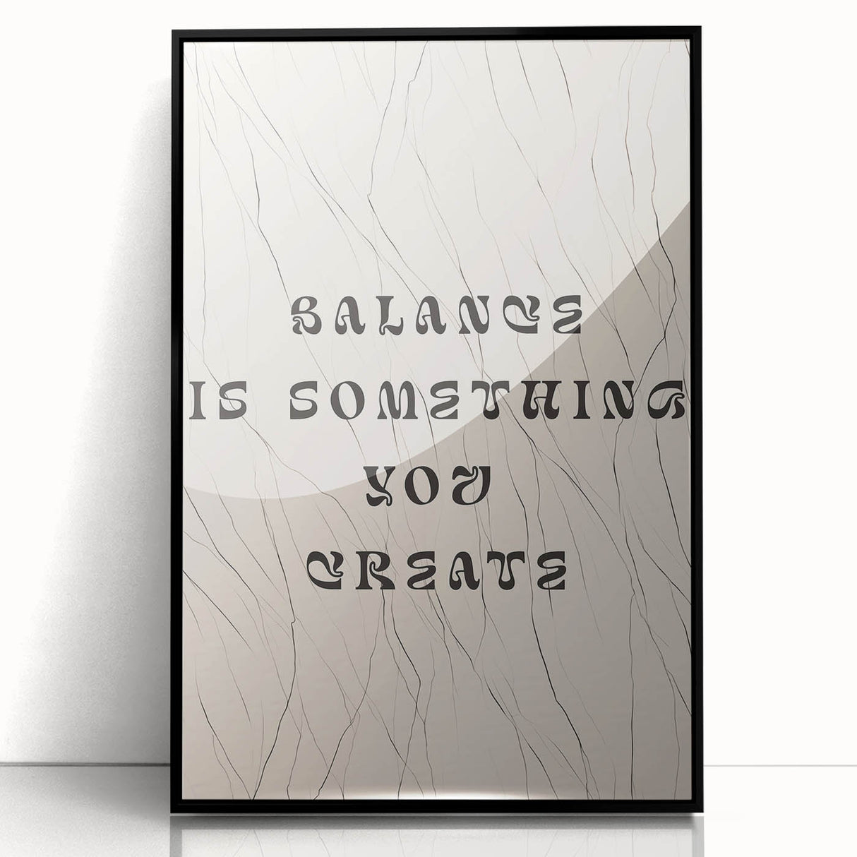 Framed black acrylic wall art featuring an abstract minimalist design with geometric shapes, enhancing modern decor for stylish interiors.