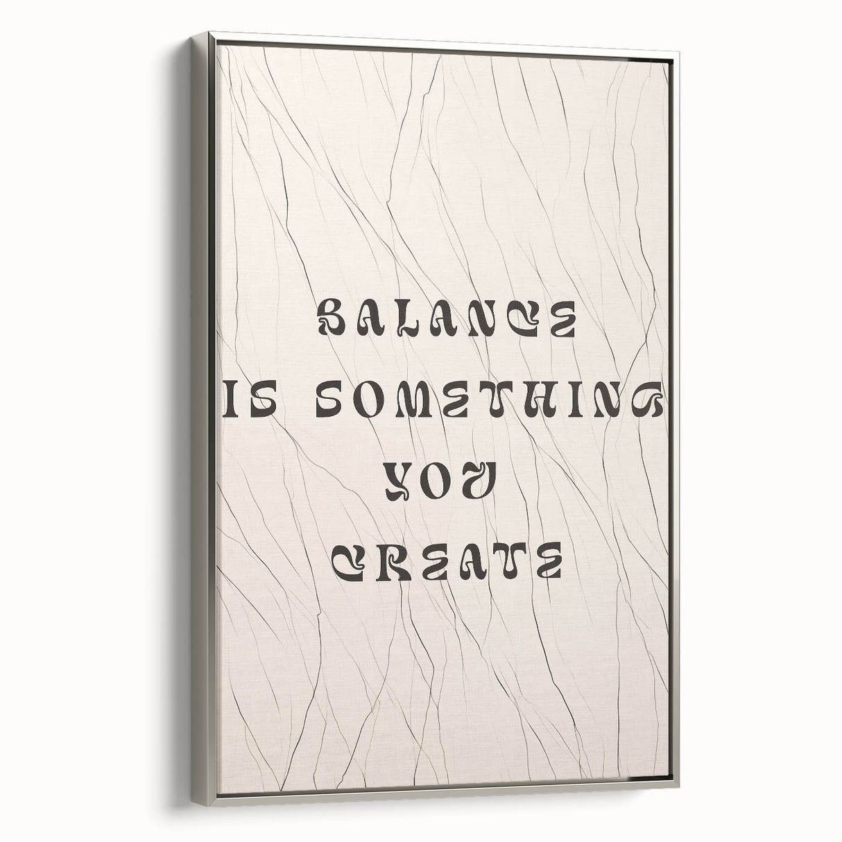 Framed abstract minimalist wall art with silver accents, showcasing a modern geometric design. Ideal for contemporary decor, enhancing any living space.