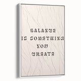 Framed abstract minimalist wall art showcasing a serene landscape in muted tones, elegantly displayed from a side view, perfect for modern home decor.