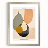 Abstract minimalist wall art collection featuring a silver-framed piece with a mat, showcasing modern design elements. Perfect for enhancing contemporary interiors.