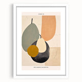 Abstract minimalist wall art collection framed with a white mat, showcasing a geometric design in soft pastel colors, perfect for modern home decor.