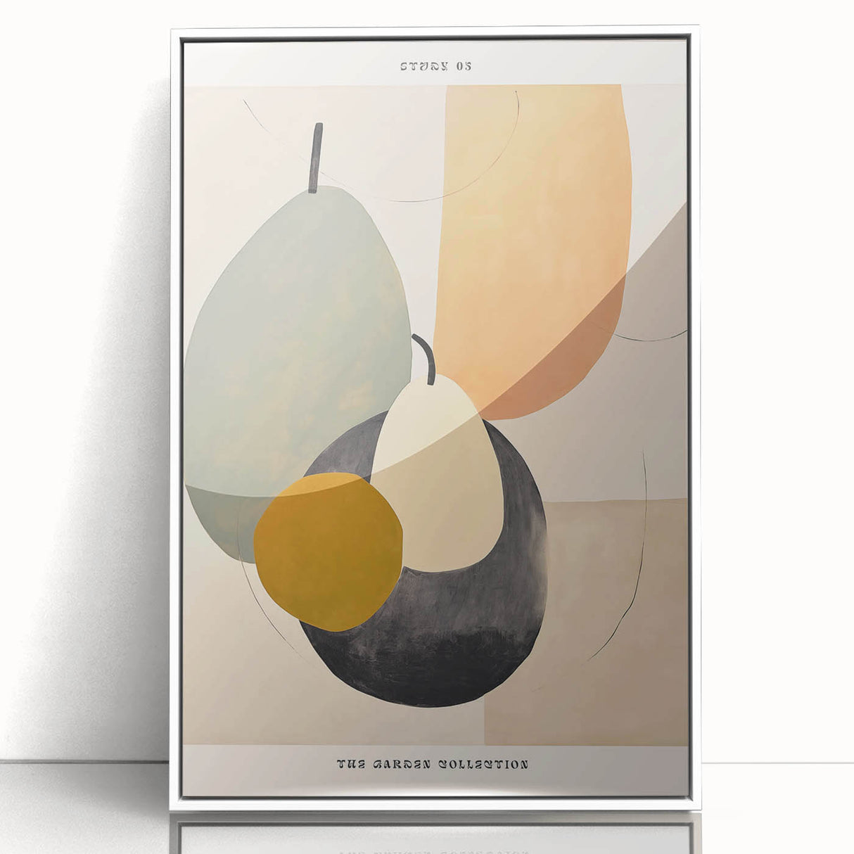 Framed abstract minimalist wall art design showcasing a sleek white finish, perfect for contemporary home decor. Ideal for enhancing modern interiors.