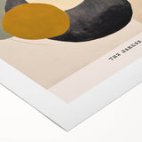 Abstract minimalist wall art design on rolled canvas showcasing soft pastel colors and geometric shapes, ideal for modern home decor. Perfect for creating a serene atmosphere in living rooms or offices.