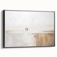Framed canvas artwork showcasing a minimalist abstract design in black, elegantly displayed from a side view, perfect for modern home decor.