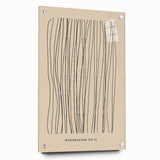 Abstract minimalist wall art collection displayed in a modern acrylic frame, showcasing a side view with decorative pins, perfect for contemporary interior decor.