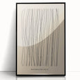 Framed abstract minimalist wall art design featuring a sleek black finish, showcasing clean lines and geometric shapes, perfect for modern home decor.