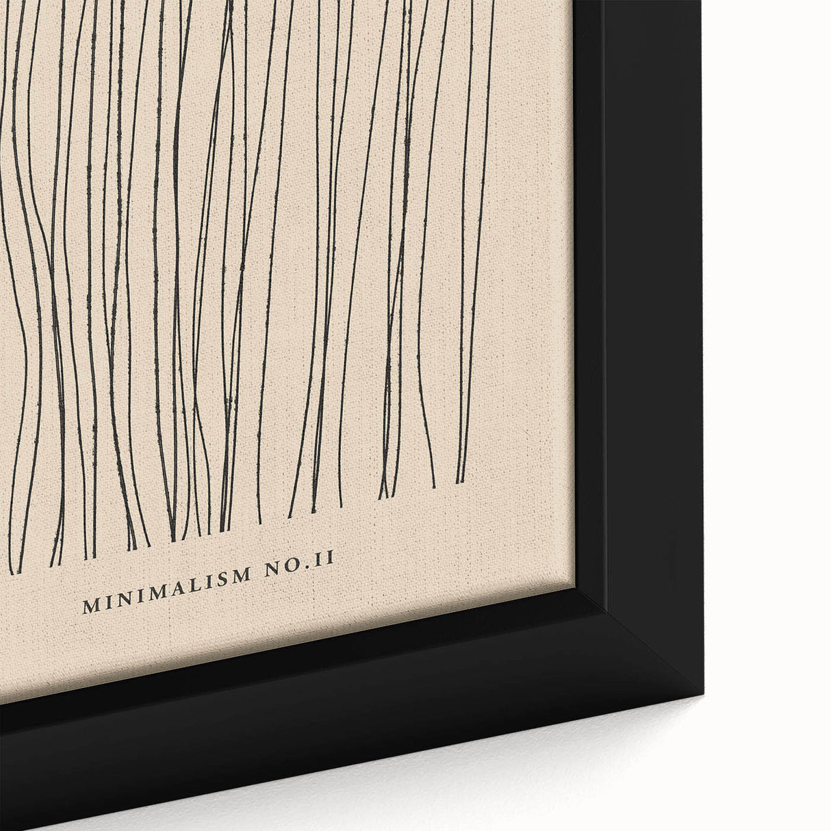 Close-up of an abstract minimalist framed canvas wall art design featuring soft pastel colors and geometric shapes, perfect for modern home decor.