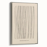 Framed abstract minimalist wall art collection with a silver side view, showcasing modern design and clean lines, perfect for contemporary home decor.