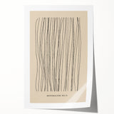 Abstract minimalist wall art print showcasing soft pastel colors and geometric shapes, rolled and ready for display, perfect for modern home decor.