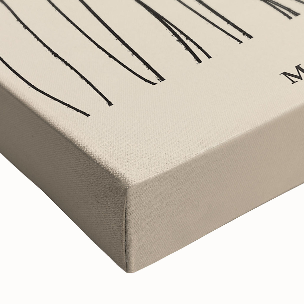 Close-up of a stretched canvas featuring an abstract minimalist design in soft pastel colors, perfect for modern home decor and artistic interior styling.