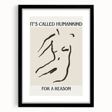 Minimalist wall art collection featuring an abstract design in a black frame with a mat, showcasing modern decor suitable for contemporary interiors.