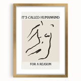 Abstract minimalist wall art design in a gold frame, showcasing a sleek mat and modern aesthetic, perfect for contemporary home decor.