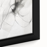 Framed abstract minimalist wall art featuring a close-up of geometric shapes and soft color gradients, ideal for modern home decor.