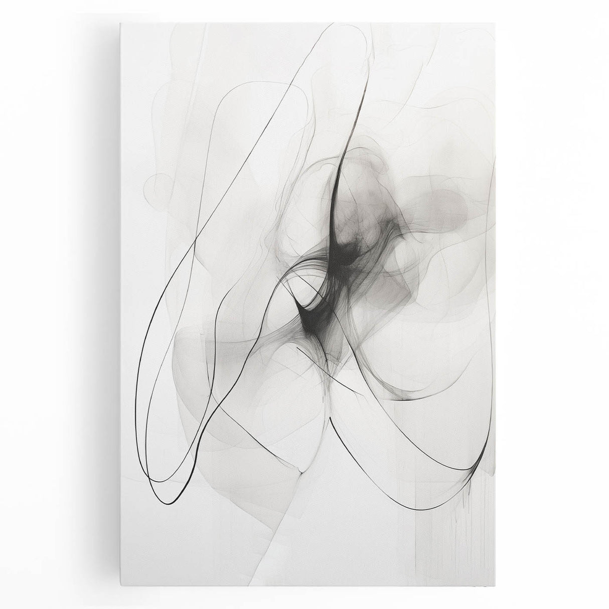 Abstract minimalist wall art collection displayed in a stretched canvas format, featuring soft pastel colors and geometric shapes, perfect for modern decor. Ideal for enhancing contemporary living spaces with a touch of elegance.