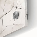 Close-up of a minimalist abstract wall art piece, showcasing vibrant colors and geometric shapes on acrylic glass, perfect for modern home decor. Ideal for adding a contemporary touch to living spaces.