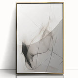 Framed acrylic wall art featuring a gold abstract minimalist design, showcasing elegant lines and shapes, perfect for modern home decor.
