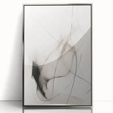 Framed acrylic wall art showcasing a minimalist abstract design in silver tones, perfect for modern home decor. Ideal for enhancing interior aesthetics.