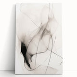 Minimalist abstract wall art collection displayed on a stretched canvas, featuring soft earth tones and geometric shapes, perfect for modern home decor.