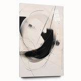 Abstract minimalist wall art design featuring a sleek acrylic frame. The artwork showcases soft, muted colors and geometric shapes, ideal for modern decor.