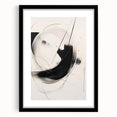 Abstract minimalist wall art framed in black, showcasing a geometric design with muted colors, perfect for modern decor. Adds elegance to any living space.