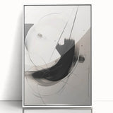 Framed abstract minimalist wall art design showcasing a white acrylic front with subtle textures, perfect for modern home decor and enhancing interior spaces.