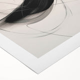 Abstract minimalist wall art design featuring soft blue and beige tones on a rolled canvas, showcasing a serene landscape perfect for modern decor.